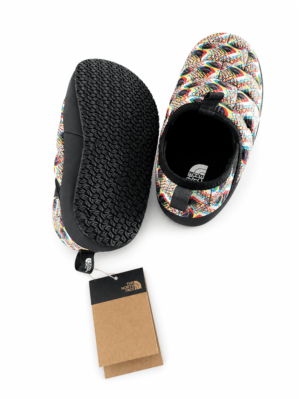 The North Face Teen Thermoball Insulated traction Mule II Shoe, TNF White Hald Dome Glitch Print/TNF Black 4