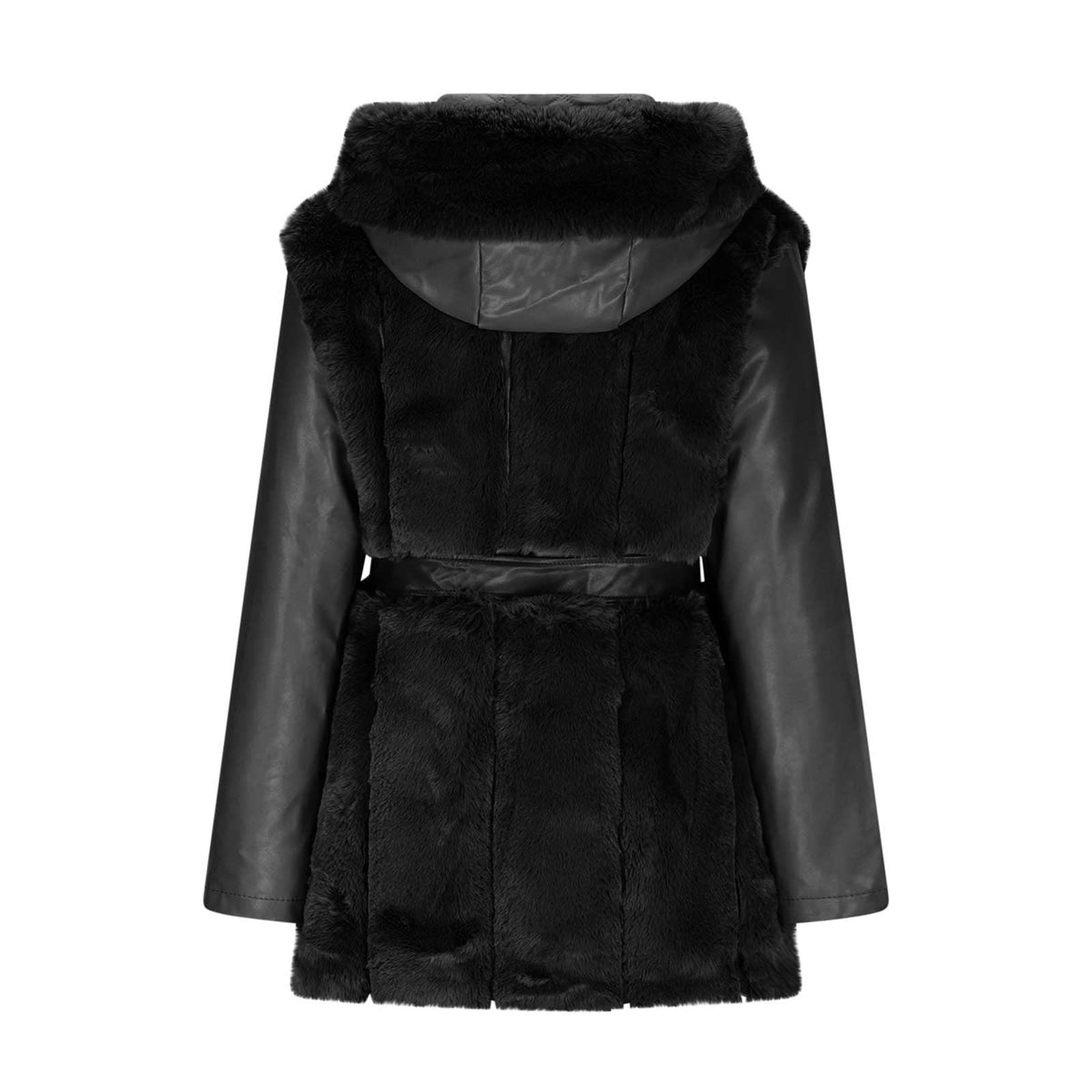 HAPIMO Women's Winter Warm Hooded Coat Soft Comfy Faux Fur Coat Long Sleeve Zip Up Solid Coats Fall Winter Casual Thick Warm Outerwear Black XXXXXL