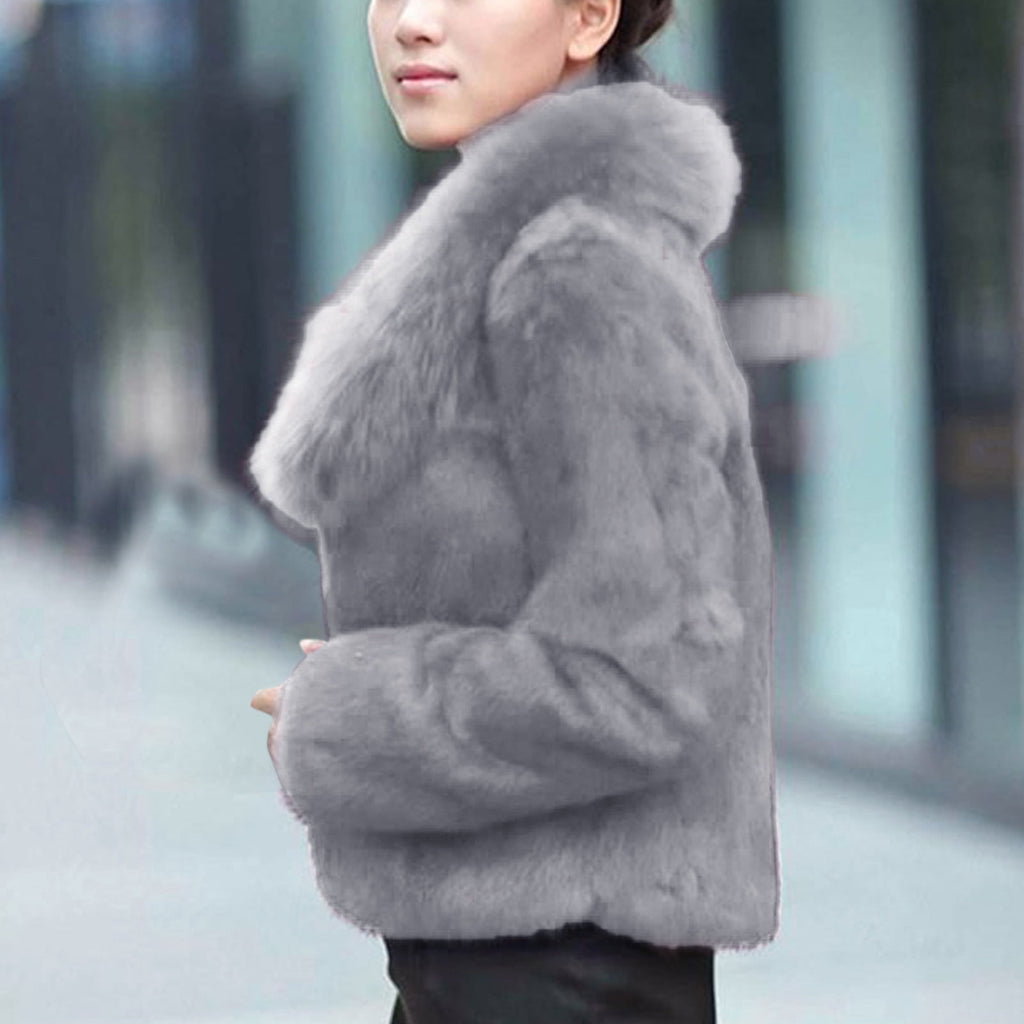 Womens Warm Coat Jacket Winter Solid Turn Down Collar Outerwear