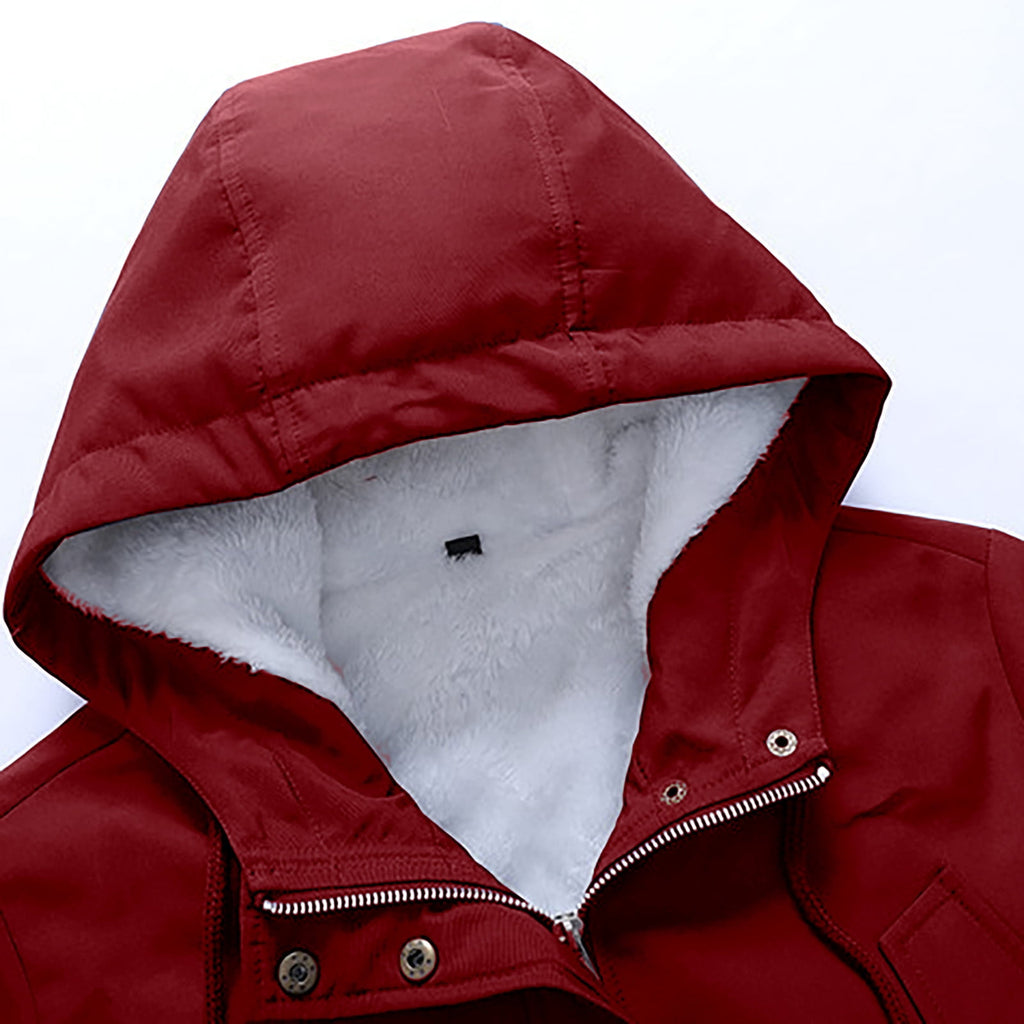 FNFYFH Winter Fleece Coats for Women Drawstring Long Sleeve Jackets Coat 2025 Womens Full Zip Jacket Outerwear with Pockets Tunic Coat Blue XS-XXL