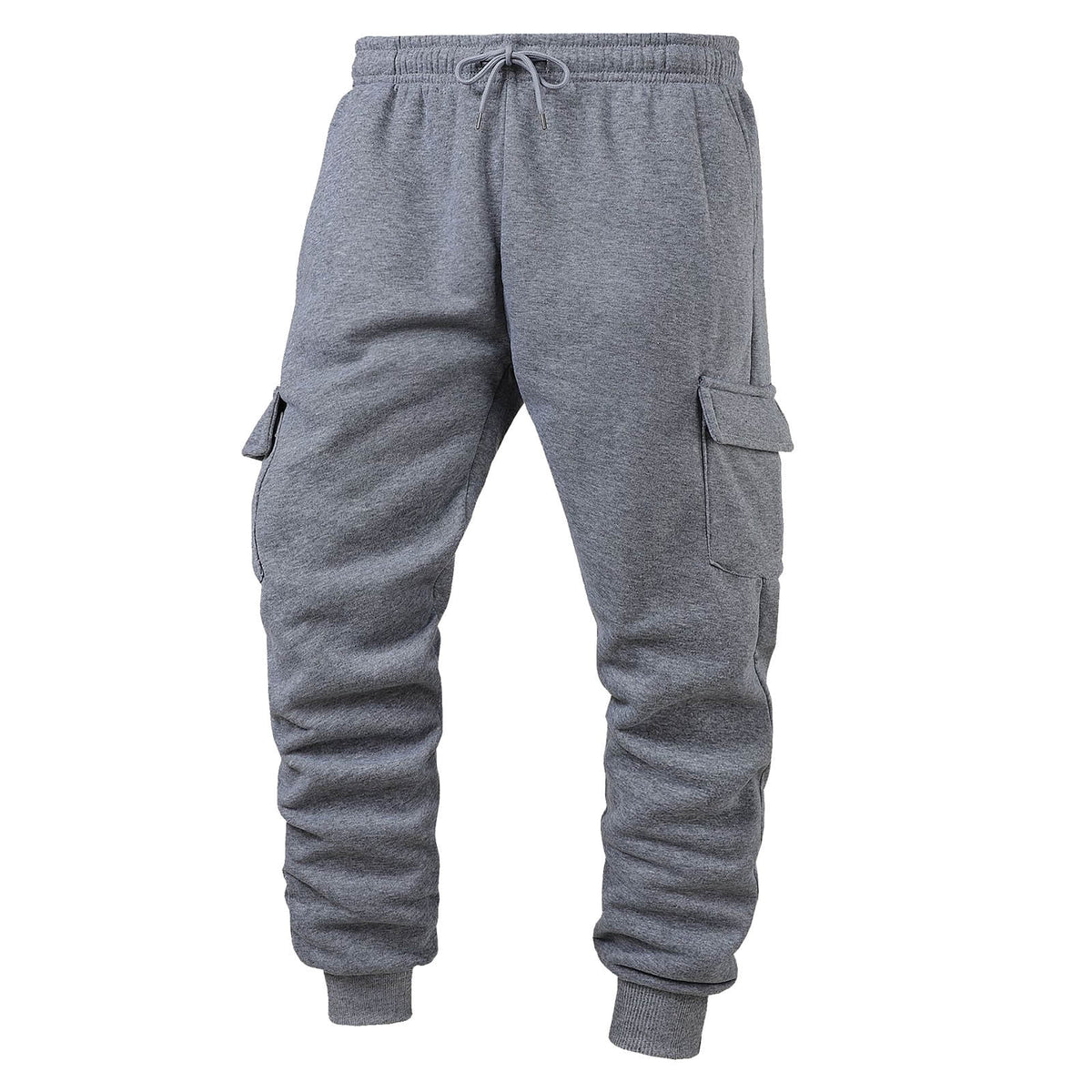DayScoop Mens Casual Pants Solid Color Trousers Summer Fashion Thickened Warmth Sport Pocket Elastic Waist Jogger Full Length Pants