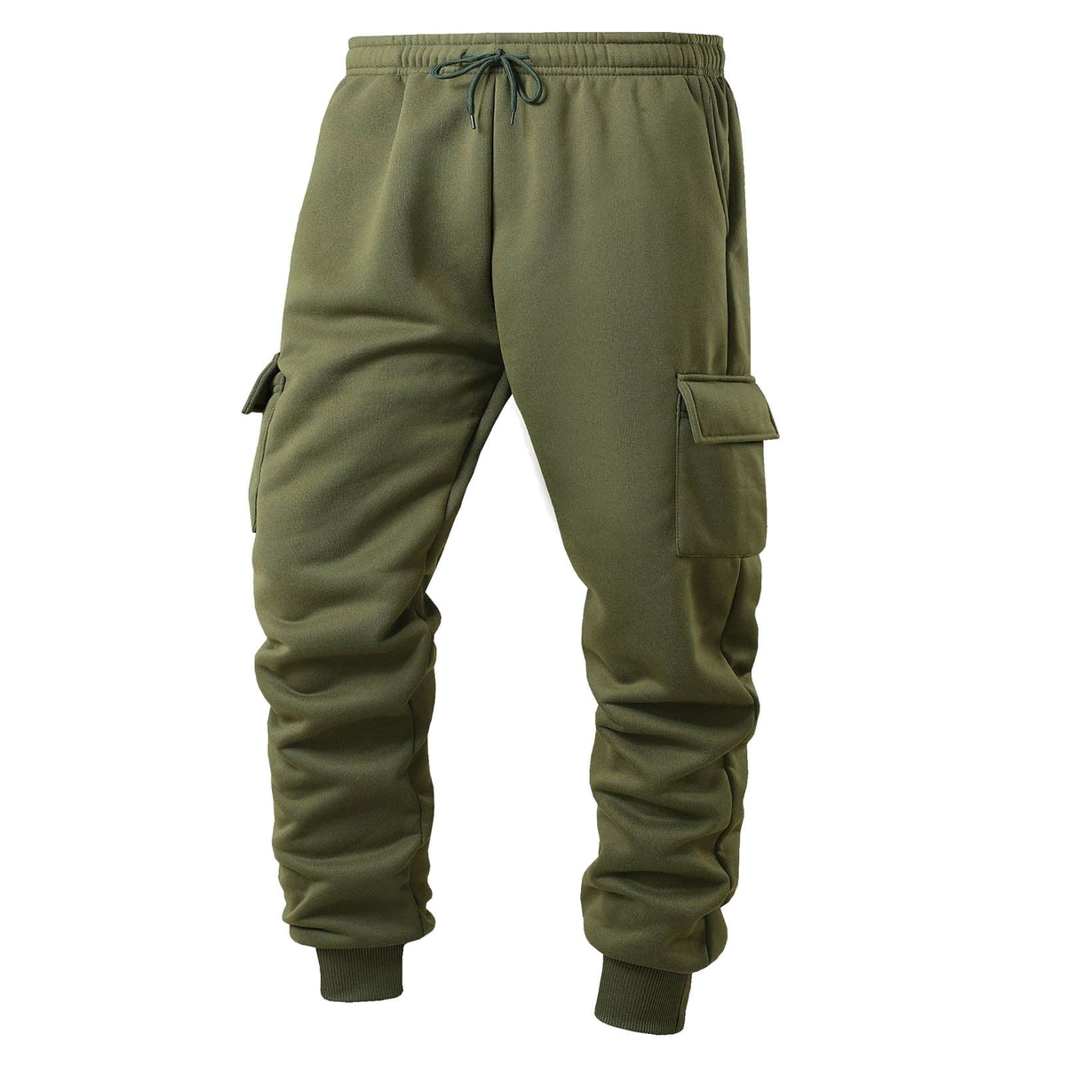 DayScoop Mens Casual Pants Solid Color Trousers Summer Fashion Thickened Warmth Sport Pocket Elastic Waist Jogger Full Length Pants