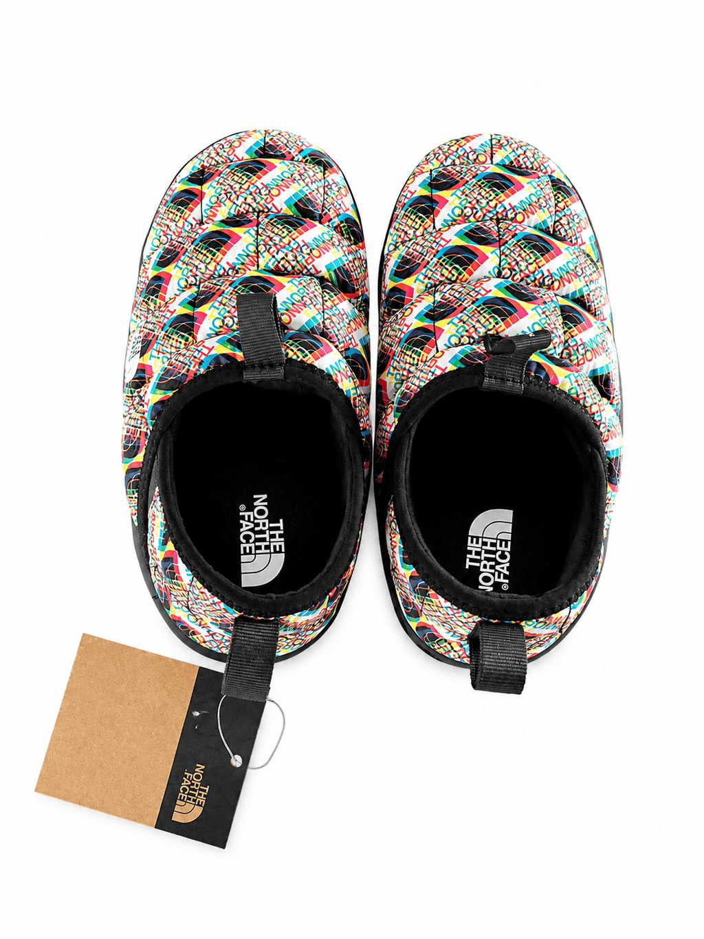 The North Face Teen Thermoball Insulated traction Mule II Shoe, TNF White Hald Dome Glitch Print/TNF Black 4