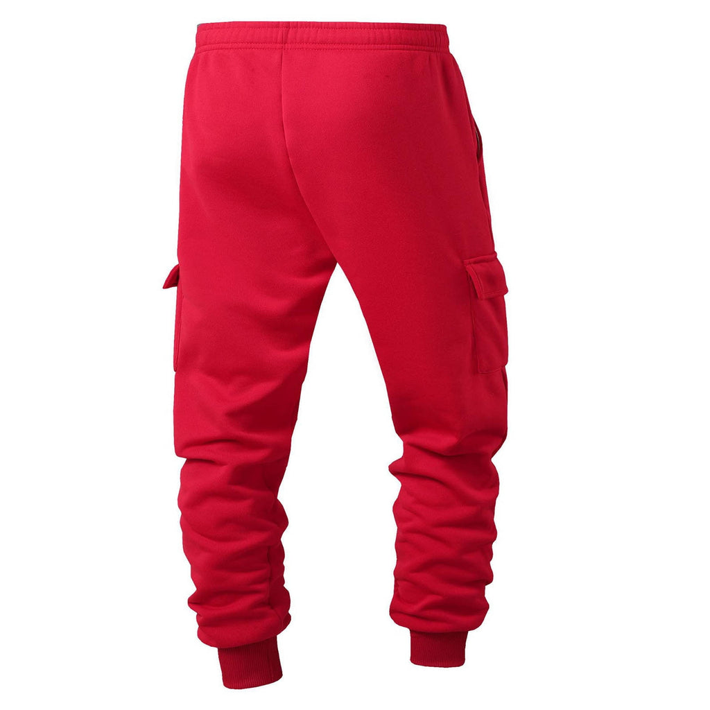 DayScoop Mens Casual Pants Solid Color Trousers Summer Fashion Thickened Warmth Sport Pocket Elastic Waist Jogger Full Length Pants