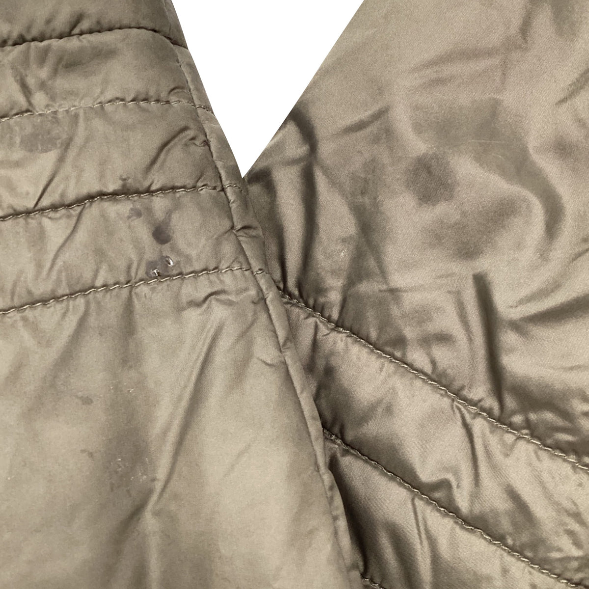 Pre-Owned The North Face Zipped Panelled Quilted Down Jacket in Brown Nylon