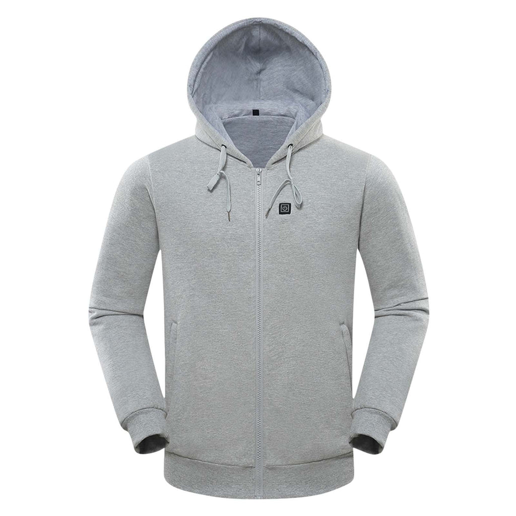 Fesfesfes Heating Jacket Men's Intelligent Heating Top Solid Color Winter Comfortable Long Sleeve Coat Sweater Sale Items