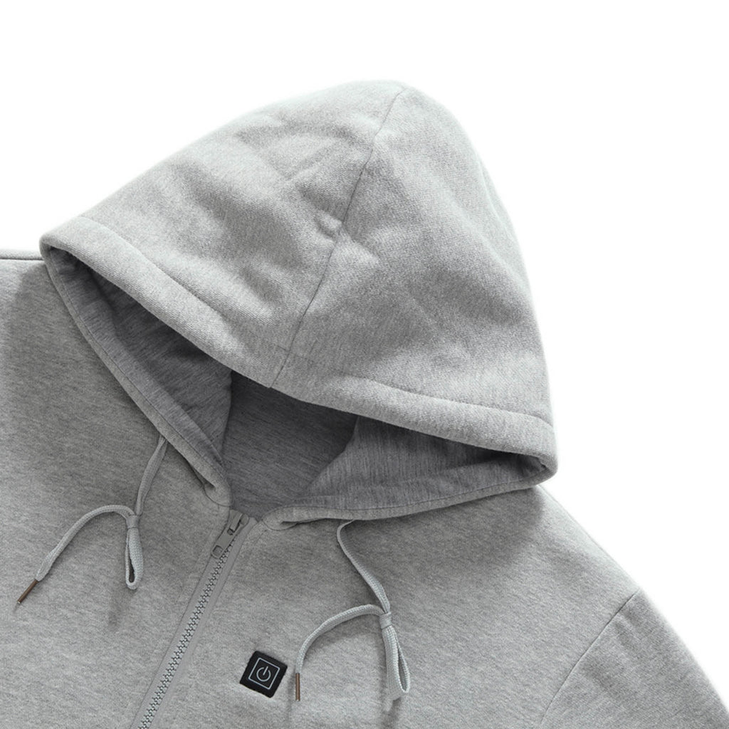 Fesfesfes Heating Jacket Men's Intelligent Heating Top Solid Color Winter Comfortable Long Sleeve Coat Sweater Sale Items