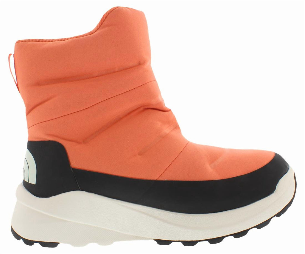 The North Face Nuptse II Bootie Waterproof Womens Shoes Size 6, Color: Coral Sunrise/Tnf Black