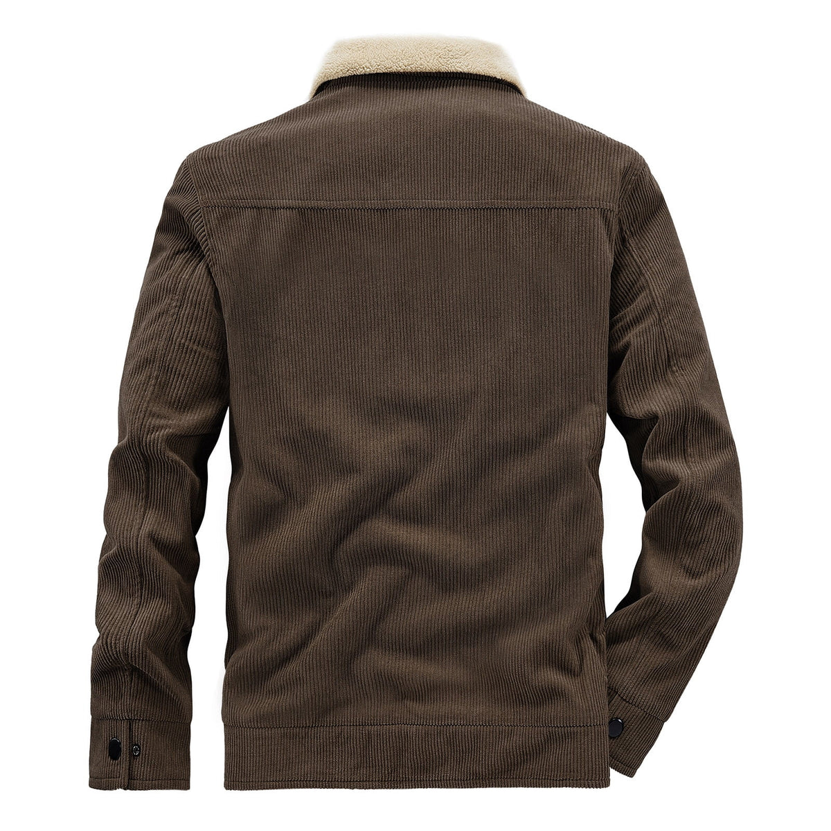 Timoontee Men's Corduroy Jacket Coat Fall Winter Fleece Lined Warm Coats Long Sleeve Lapel Collar Zip Up Jacket Solid Flap Pocket Outerwear Jacket Army Green XXL