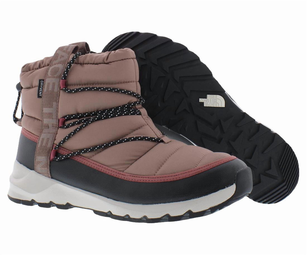 The North Face Thermoball Lace Up Waterproof Boot Womens Shoes Size 11, Color: Deep Taupe/Tnf Black