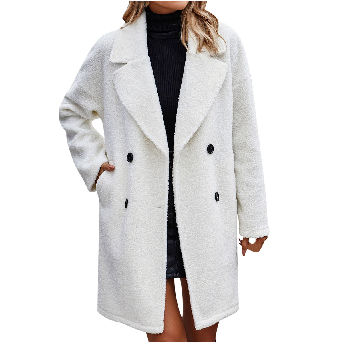 BXINGOHAI Womens Fall Winter Coat Jacket Thermal Fleece Long Sleeved Cardigan Fashion Solid Color Top Button Pockets Today Sales Brown,M