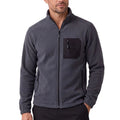 DayScoop Men's Full Zip Fleece Jacket, Stand Collar Outerwear With Multiple Zipper Pockets, Raglan Sleeve Elastic Cuffs, Thick Warm Tops Autumn And Winter