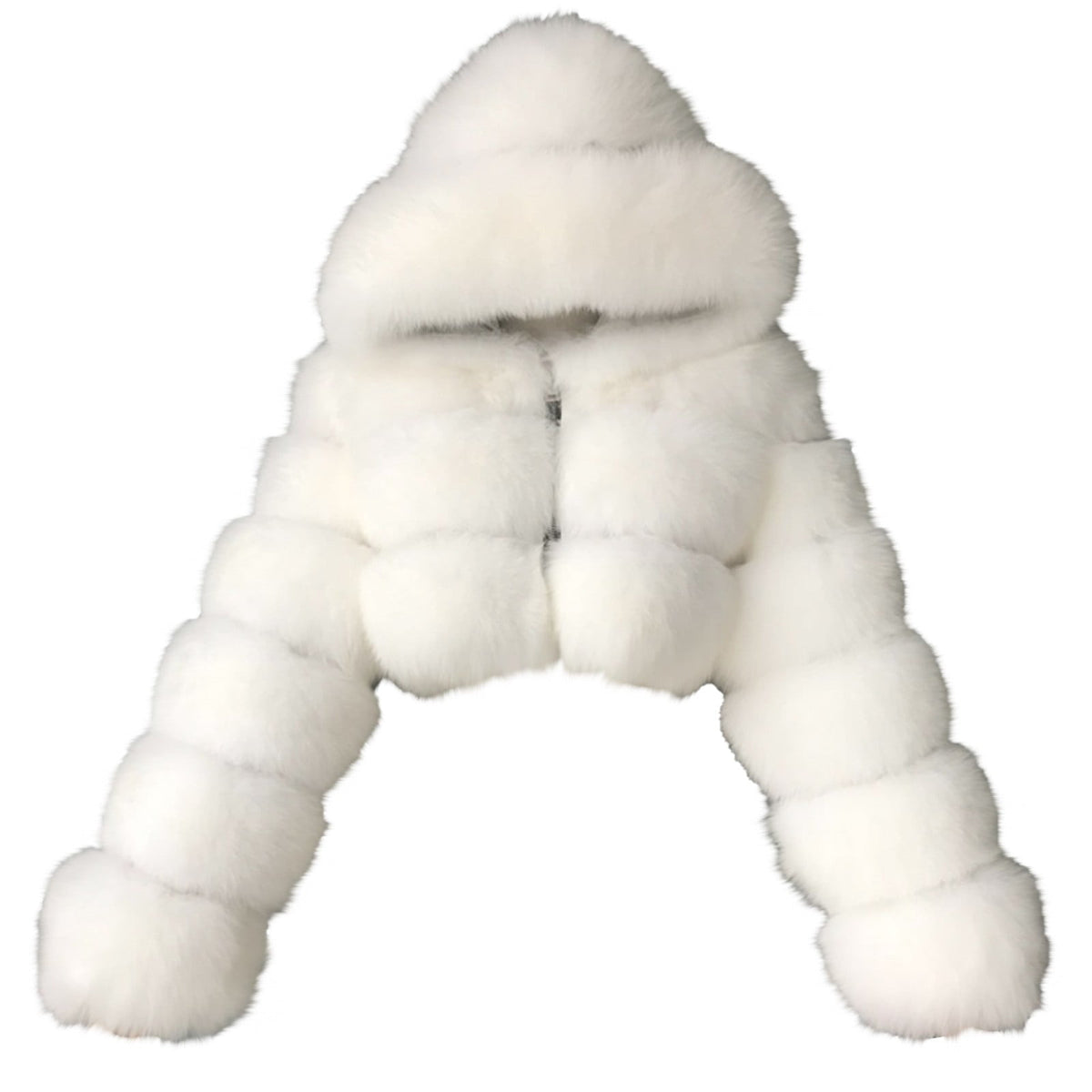 FNFYFH Womens Plus Size Faux Furry Coat Winter Warm Fluffy Hooded Jackets Fleece Zipper Long Sleeve Outerwear Furry Splicing Jacket for Women Black S-4XL