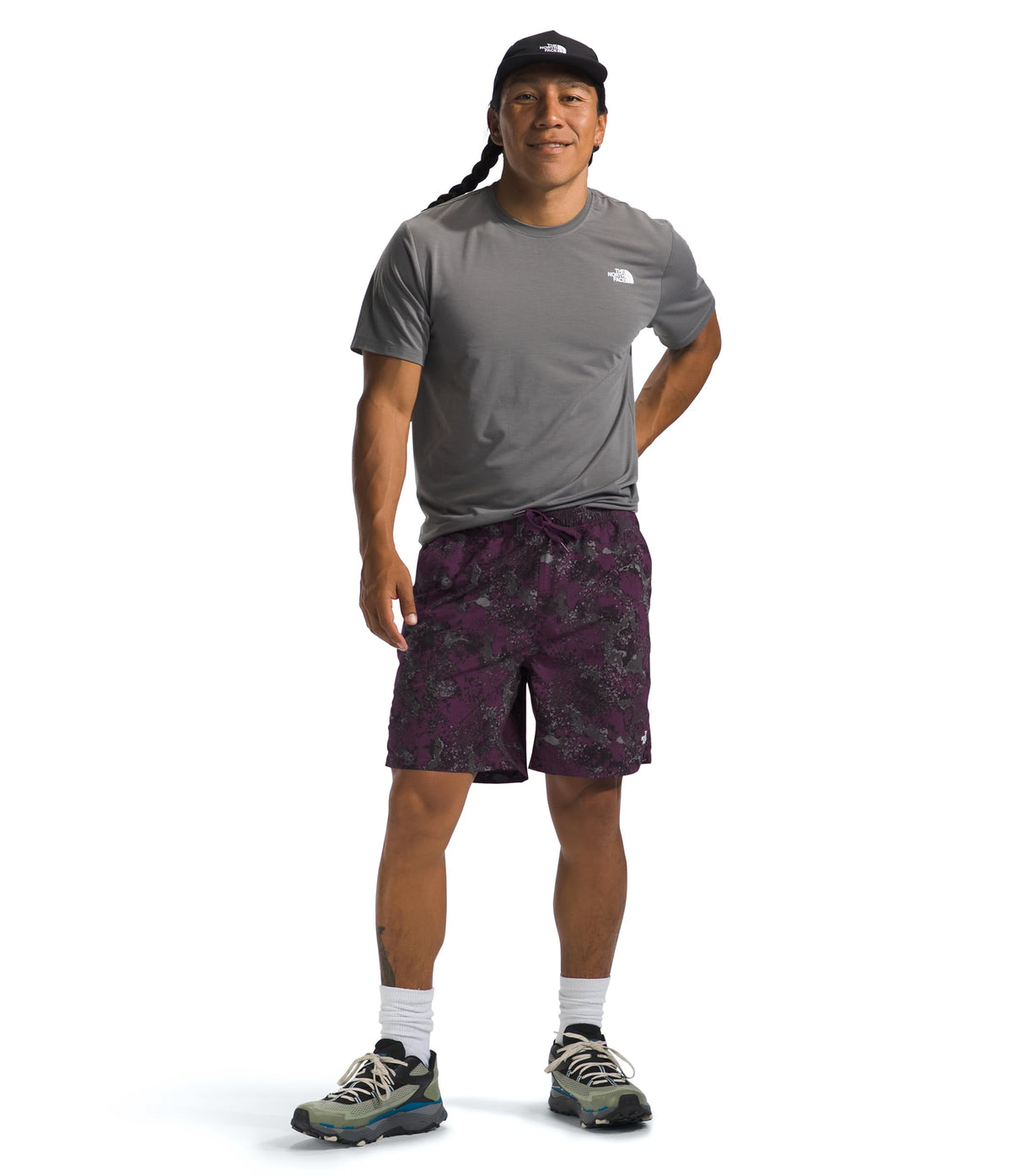 THE NORTH FACE Men's Action Short 2.0, Black Currant Purple Moss Camo Print, XX-Large Short