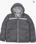 THE NORTH FACE Teen Forester Lowel Peak Reversible Down Insulated Jacket, TNF Medium Grey Heather, Large