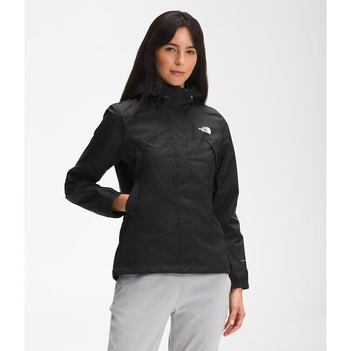 The North Face Antora Rain Jacket NF0A7QEUJK3 Women Black Full Zip Hooded APP606
