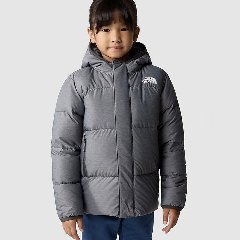 The North Face NF0A82YLDYY Puffer Jacket Toddler Gray Full Zip Hooded SGN813 (Gray,3)