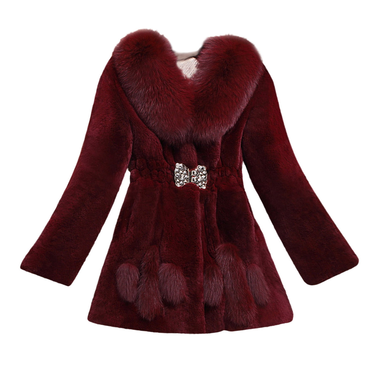 Womens Warm Coat Jacket Winter Solid Turn Down Collar Outerwear