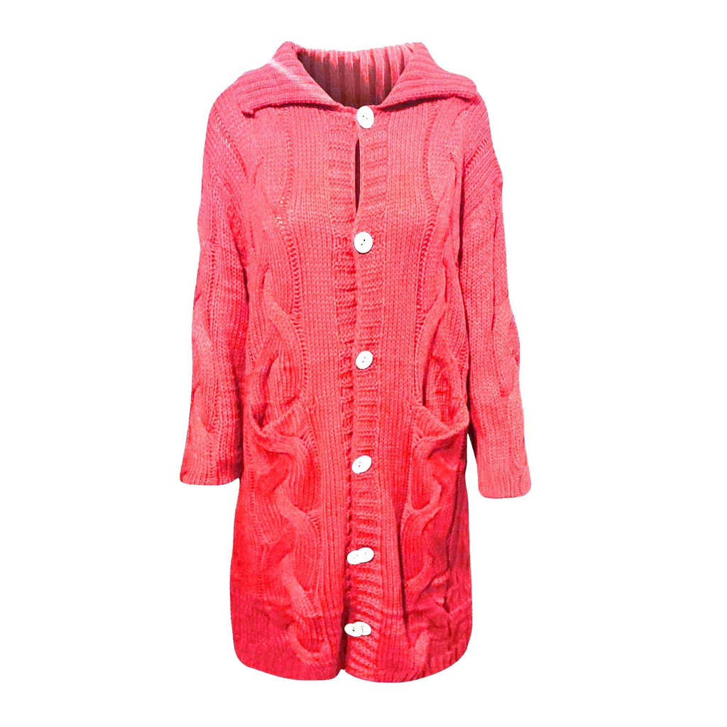 OGLCCG Cardigan Sweaters for Women Oversized Winter Warm Thicken Knitted Lapel Long Sweater Coats Casual Chunky Open Front Button Down Jackets Outerwear