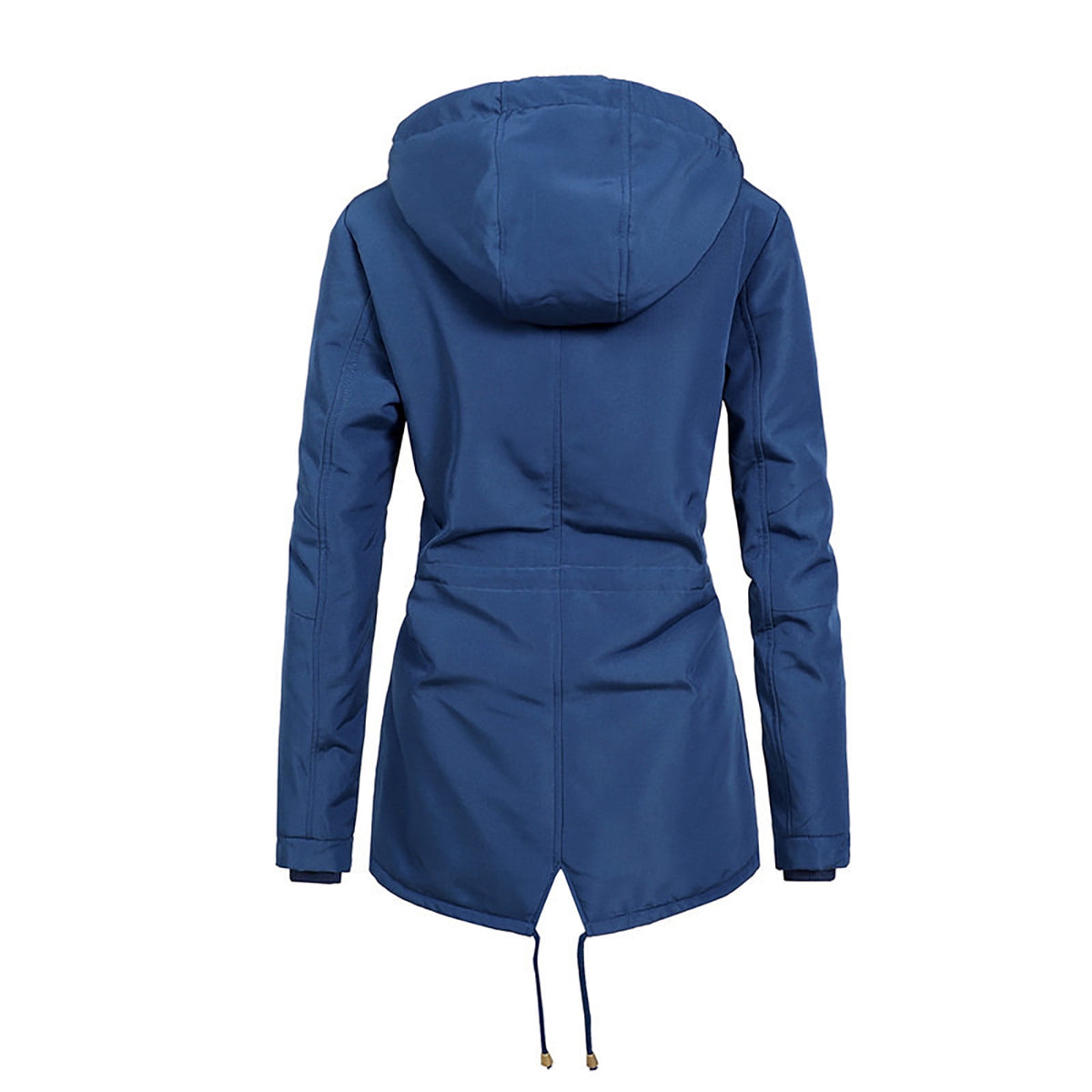 FNFYFH Winter Fleece Coats for Women Drawstring Long Sleeve Jackets Coat 2025 Womens Full Zip Jacket Outerwear with Pockets Tunic Coat Blue XS-XXL