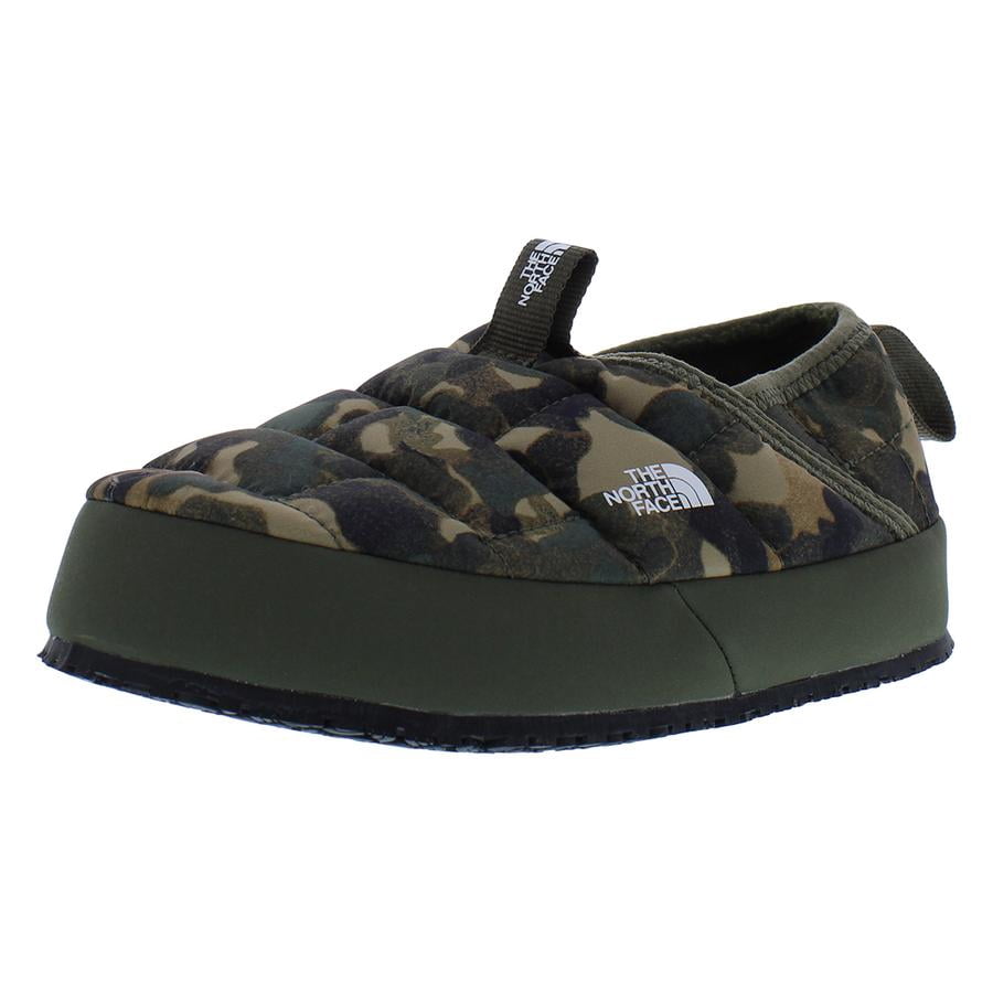 The North Face ThermoBall Traction Mule II GS Boys Shoes Size 12, Color: Utility Brown Camo Texture Print/New Taupe Green