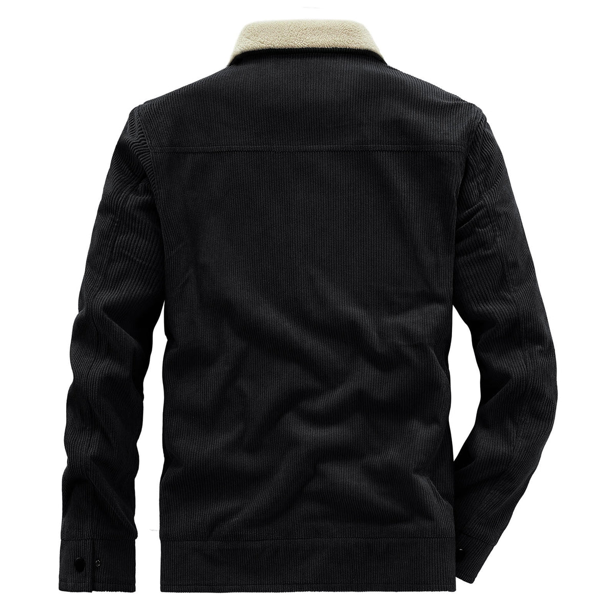 Timoontee Men's Corduroy Jacket Coat Fall Winter Fleece Lined Warm Coats Long Sleeve Lapel Collar Zip Up Jacket Solid Flap Pocket Outerwear Jacket Army Green XXL