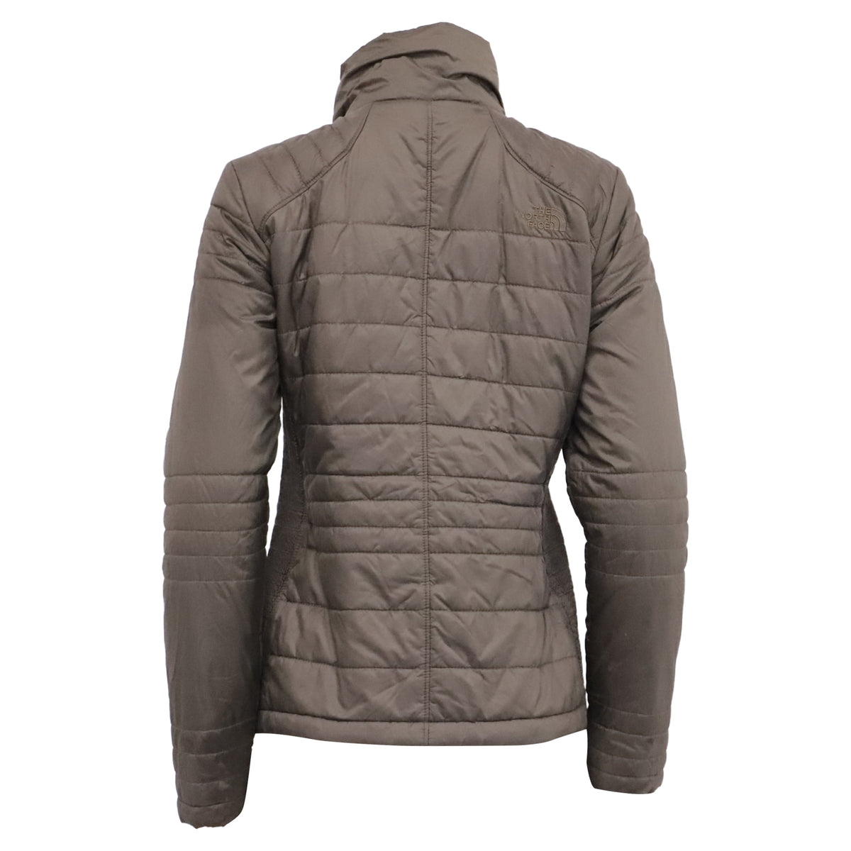 Pre-Owned The North Face Zipped Panelled Quilted Down Jacket in Brown Nylon