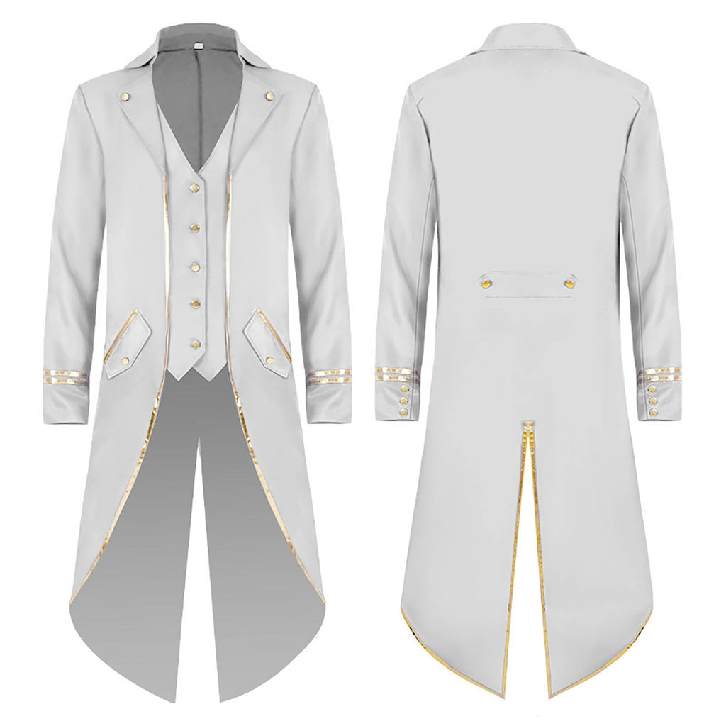 Men's Retro Tuxedo Costume Button Down Wedding Party Dinner Suit Jacket Coat