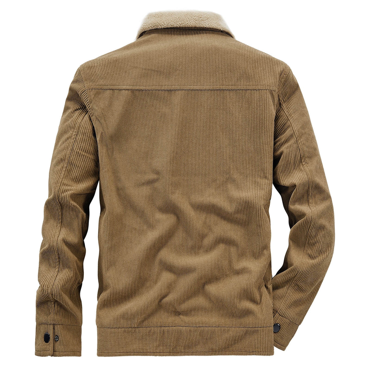 Timoontee Men's Corduroy Jacket Coat Fall Winter Fleece Lined Warm Coats Long Sleeve Lapel Collar Zip Up Jacket Solid Flap Pocket Outerwear Jacket Army Green XXL
