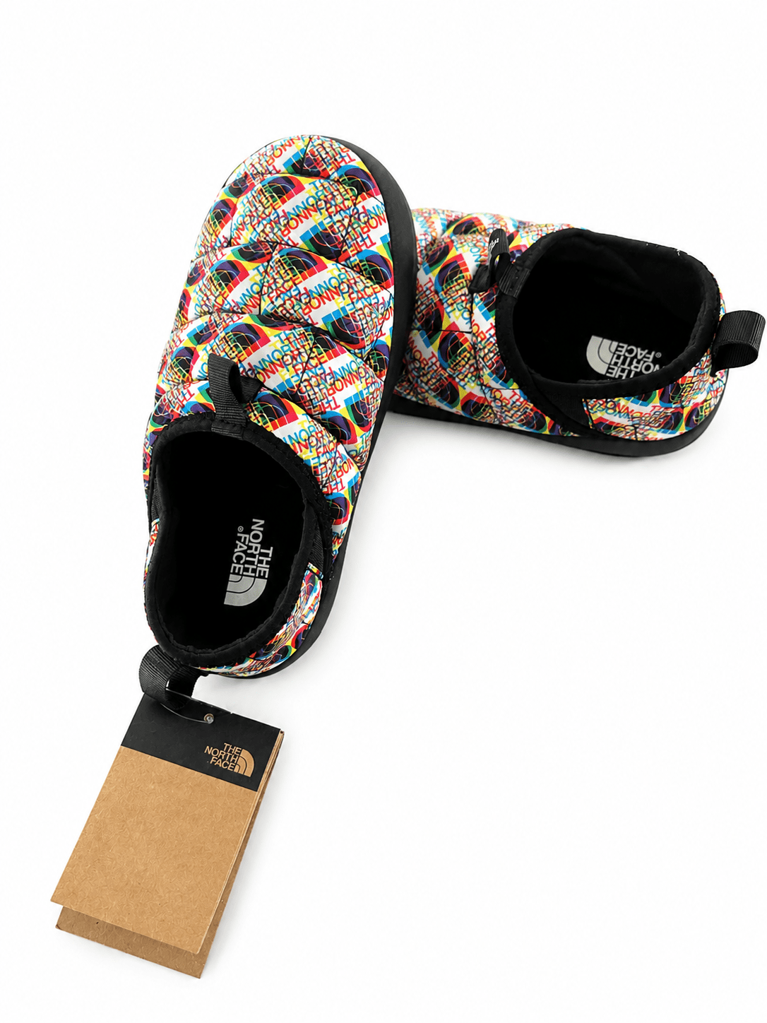The North Face Teen Thermoball Insulated traction Mule II Shoe, TNF White Hald Dome Glitch Print/TNF Black 4