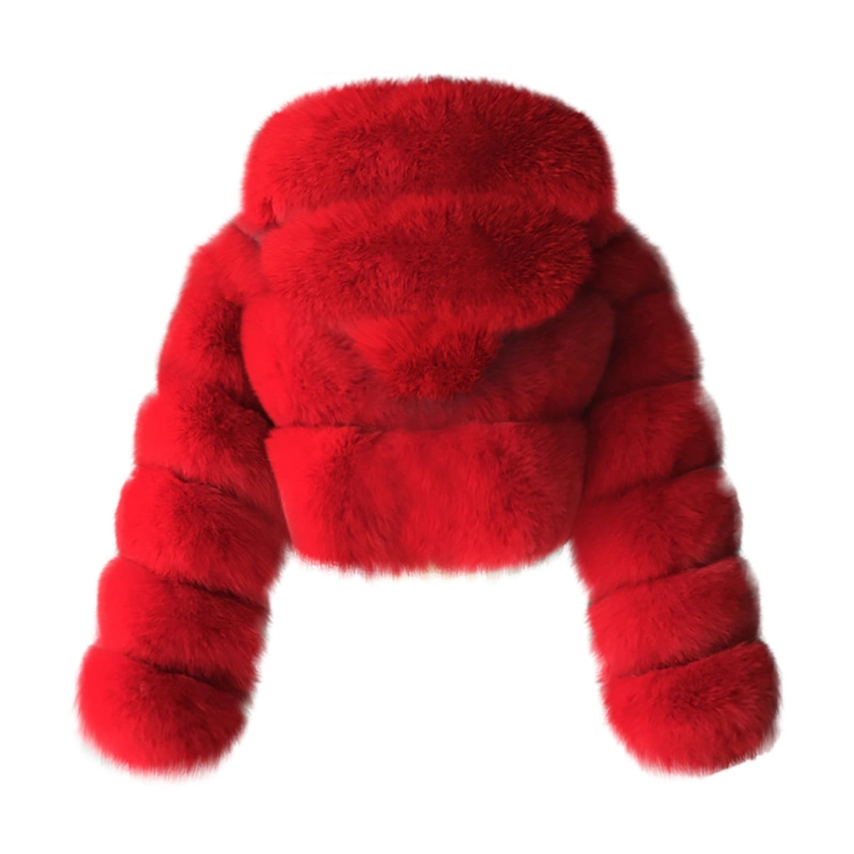 FNFYFH Womens Plus Size Faux Furry Coat Winter Warm Fluffy Hooded Jackets Fleece Zipper Long Sleeve Outerwear Furry Splicing Jacket for Women Black S-4XL
